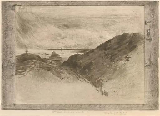 La Falaise: Baie de Saint-Malo (The Cliff: Saint-Malo Bay), by Félix-Hilaire Buhot