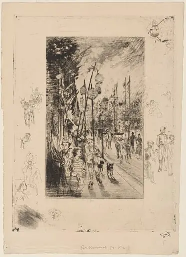 La Fete Nationale (Matinée de Fete 30 June 1878) (National Holiday 30 June 1878), by Félix-Hilaire Buhot