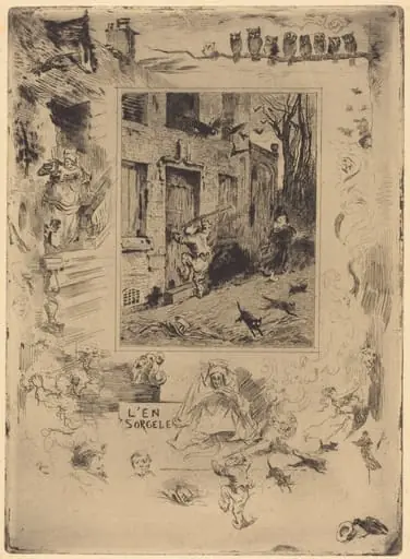 La Maison Maudite (The House of the Damned), by Félix-Hilaire Buhot