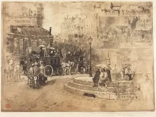 La Place Pigalle en 1878 (Place Pigalle in 1878), by Félix-Hilaire Buhot