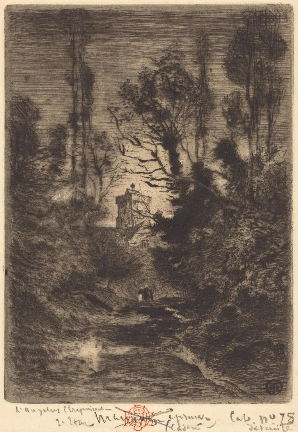 La Ronde de nuit (Night Patrol), by Félix-Hilaire Buhot, ink, 1878