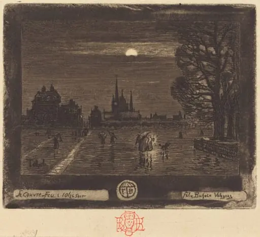 Le Couvre-Feu (The Curfew) [recto], by Félix-Hilaire Buhot
