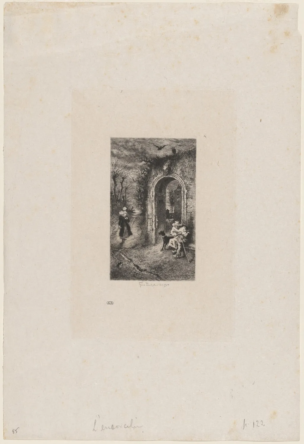 Le Patre, by Félix-Hilaire Buhot, ink, 1873