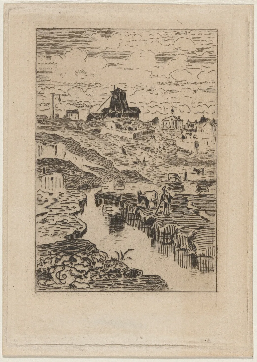 Le Puits de la Butte-aux-Cailles, by Félix-Hilaire Buhot, ink, 1872