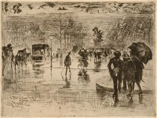 Le Retour des Artistes, by Félix-Hilaire Buhot