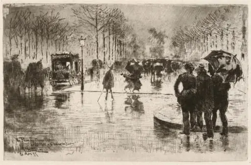 Le retour des artistes (The Return of the Artists), by Félix-Hilaire Buhot