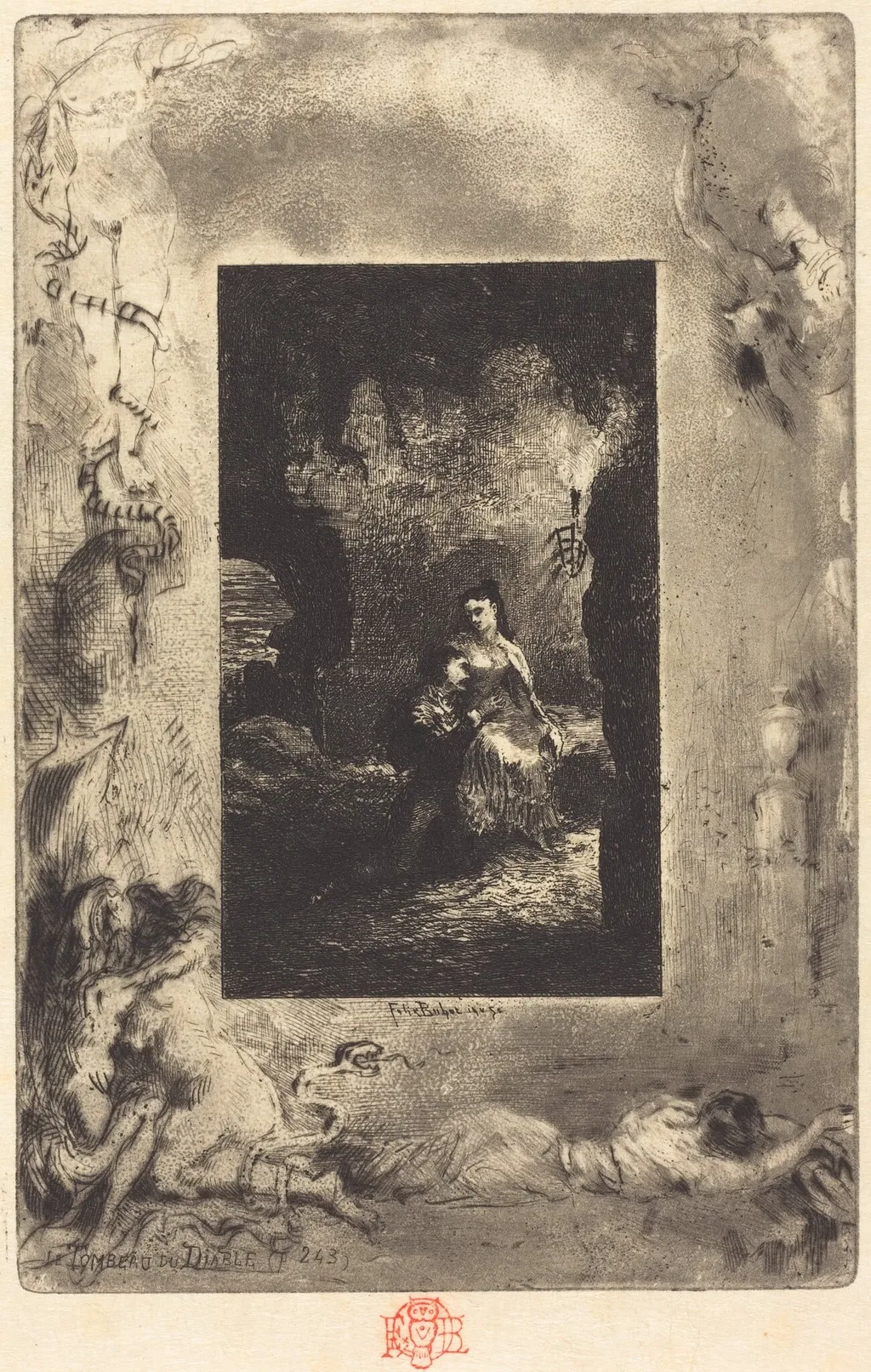 Le Tombeau du Diable (The Devil's Tomb), by Félix-Hilaire Buhot, ink, 1880