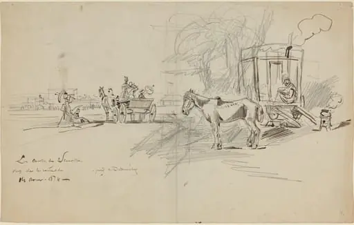 Les Courses de Deauville, by Félix-Hilaire Buhot