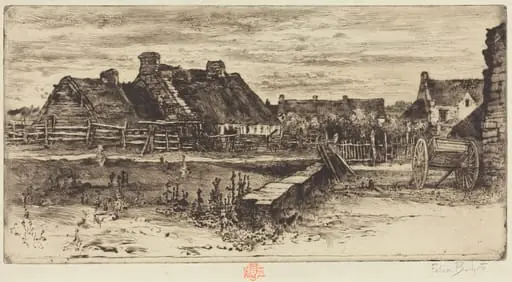 Les Grandes Chaumières, by Félix-Hilaire Buhot