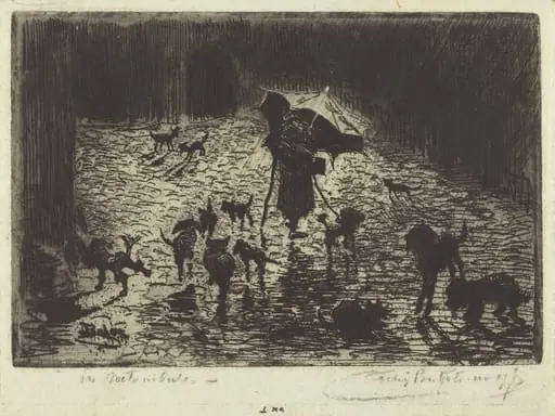 Les Noctambules (The Night Prowlers), by Félix-Hilaire Buhot