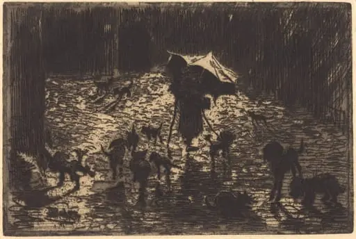 Les Noctambules (The Night Prowlers), by Félix-Hilaire Buhot