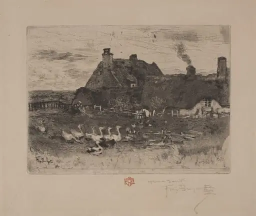 Les Petites Chaumieres, by Félix-Hilaire Buhot
