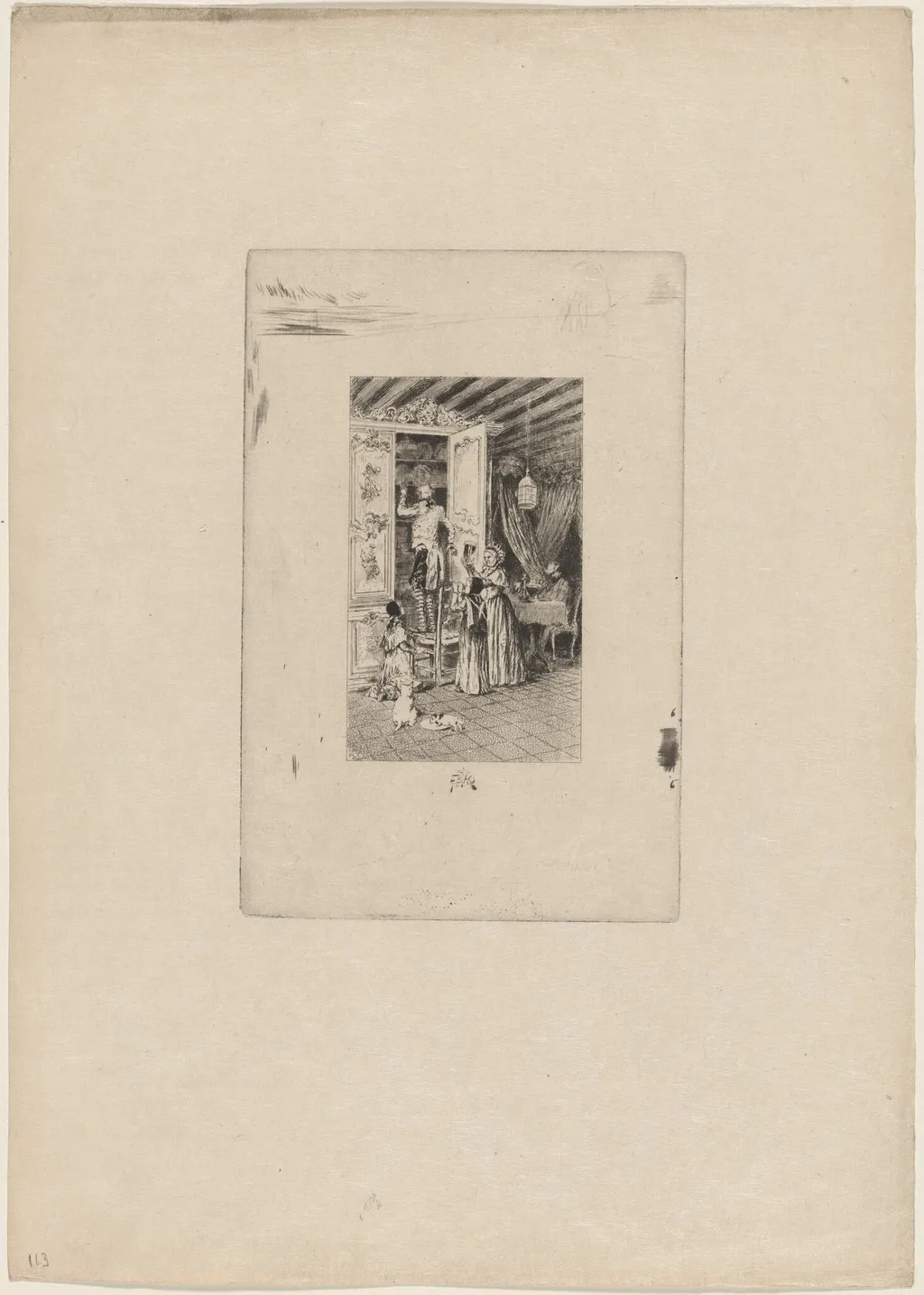Les Vieux, by Félix-Hilaire Buhot, ink, 1879
