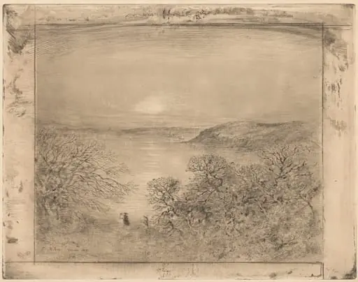 Lever de lune a Dinard (Moonrise at Dinard), by Félix-Hilaire Buhot