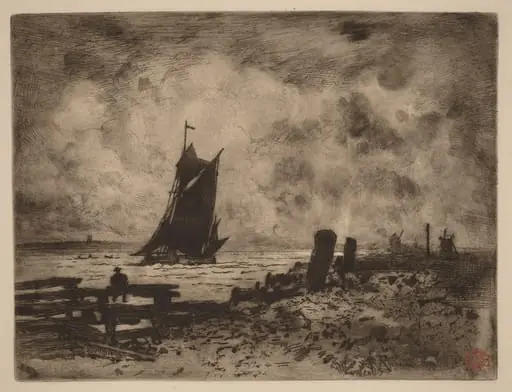 Marine: Souvenir of Medway, by Félix-Hilaire Buhot