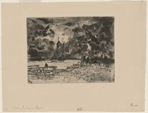 Marine: Souvenir of Medway, by Félix-Hilaire Buhot
