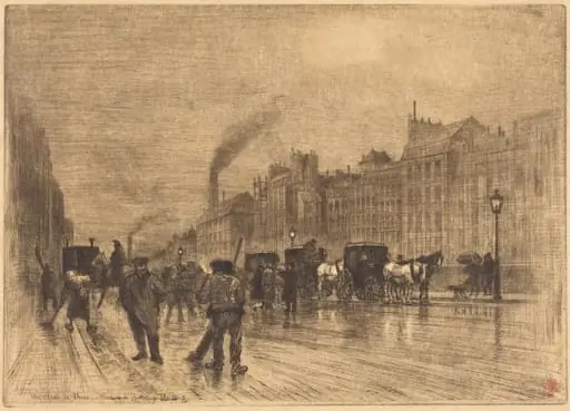 Matinée d'Hiver sur les Quais, by Félix-Hilaire Buhot