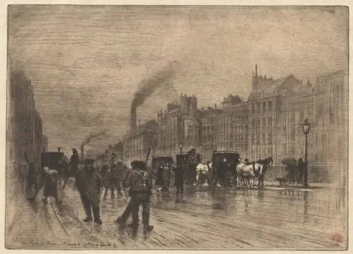 Matinée d'Hiver sur les Quais (Winter Morning on the Quays), by Félix-Hilaire Buhot