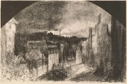 Montmartre le 14 Juillet (Bastille Day in Montmartre), by Félix-Hilaire Buhot