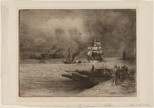 Near Gravesend: Souvenir of the Thames, by Félix-Hilaire Buhot