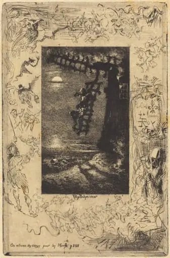 On allume les cierges pour les Morts (They light candles for the dead), by Félix-Hilaire Buhot