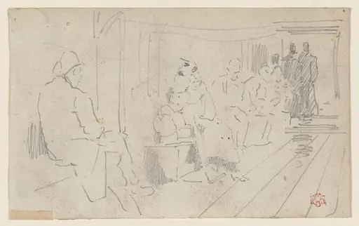 Preliminary Sketch for " The Passage" (La Traversee), by Félix-Hilaire Buhot