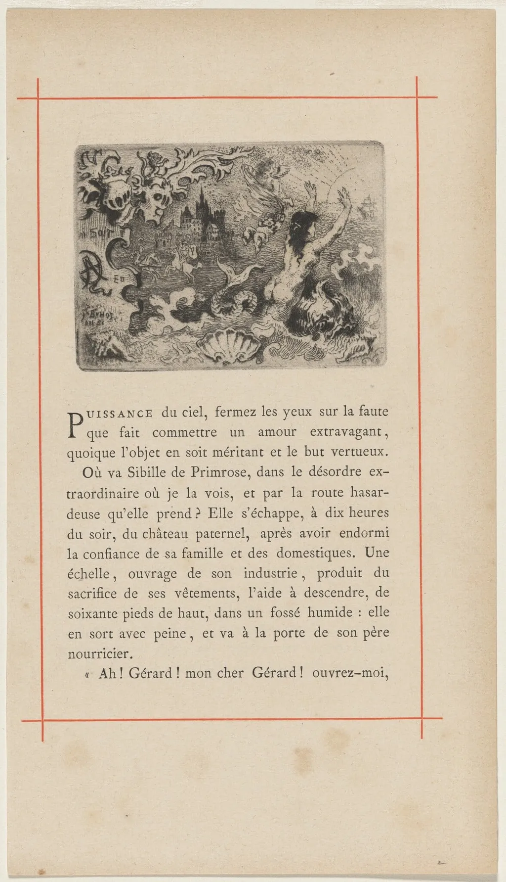 Second Vignette, by Félix-Hilaire Buhot, ink, 1878