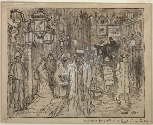 Street Scene in London, by Félix-Hilaire Buhot
