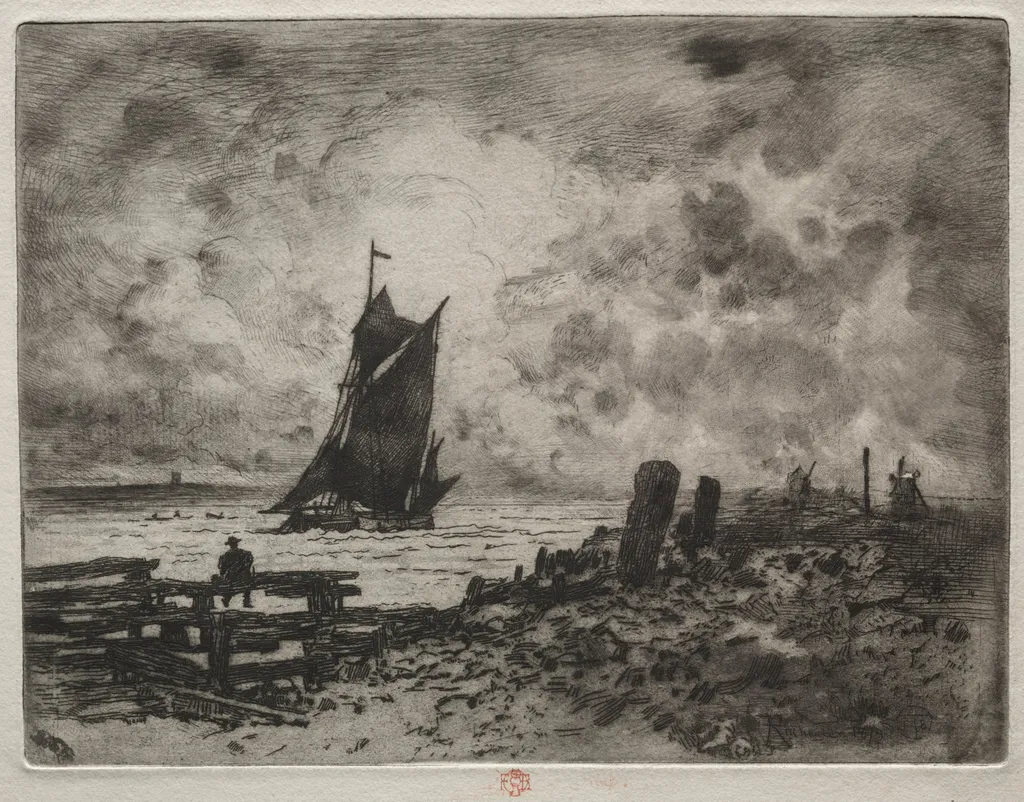 The Little Marine: Souvenir of Medway, by Félix-Hilaire Buhot, 1878