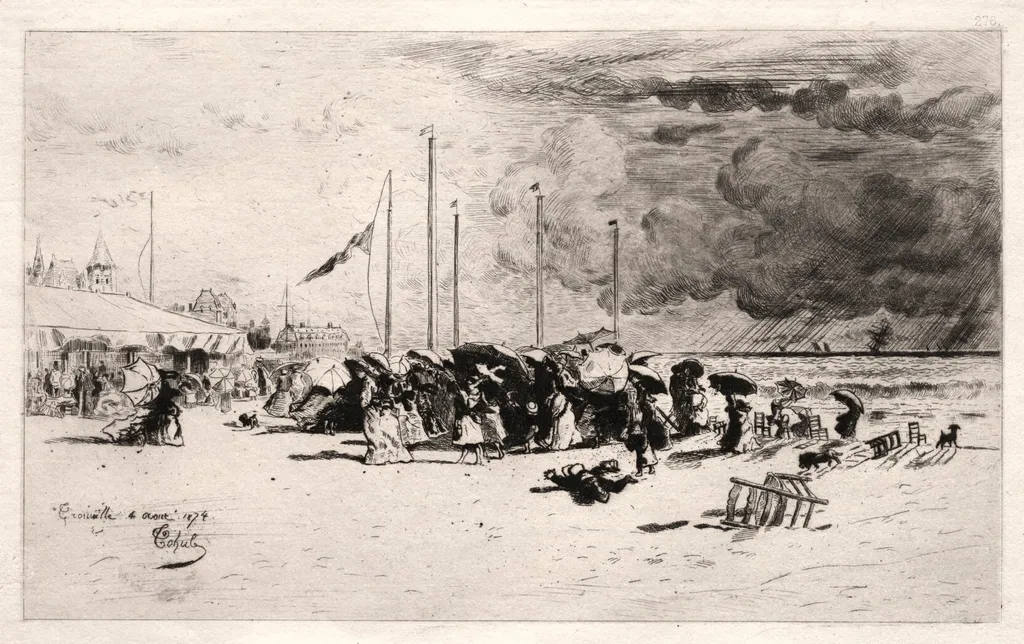 The Squall at Trouville, by Félix-Hilaire Buhot, 1874