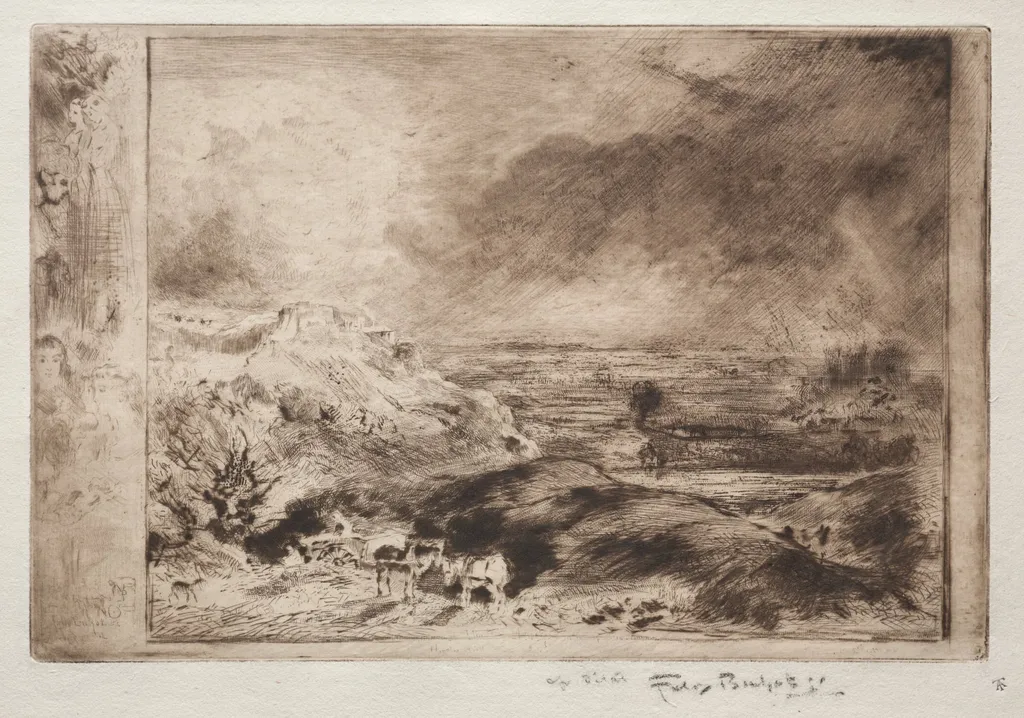 The Storm, after Constable, by Félix-Hilaire Buhot, 1875