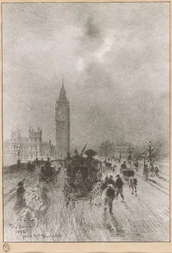 The Victoria Clock Tower London, by Félix-Hilaire Buhot