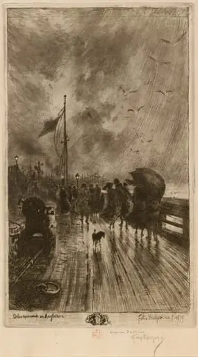 Un Débarquement en Angleterre, by Félix-Hilaire Buhot