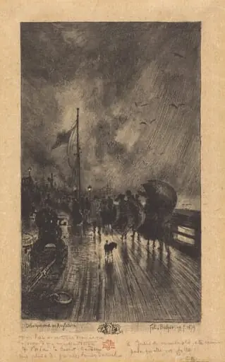 Un Débarquement en Angleterre (Landing in England), by Félix-Hilaire Buhot