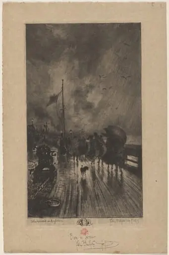 Un Débarquement en Angleterre (Landing in England), by Félix-Hilaire Buhot