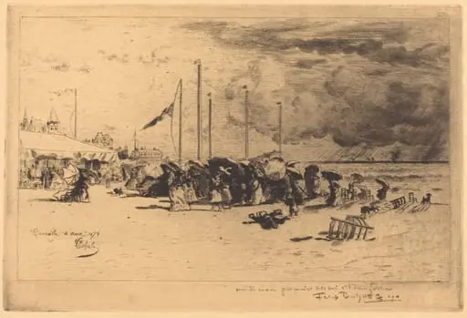 Un Grain à Trouville (Squall at Trouville), by Félix-Hilaire Buhot