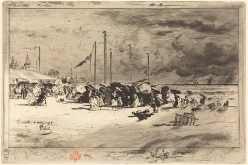 Un Grain à Trouville (Squall at Trouville), by Félix-Hilaire Buhot