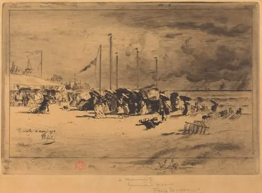 Un Grain à Trouville (Squall at Trouville), by Félix-Hilaire Buhot