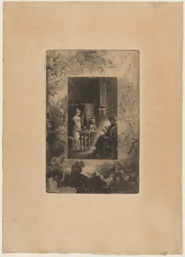Un Thé Douairières, by Félix-Hilaire Buhot