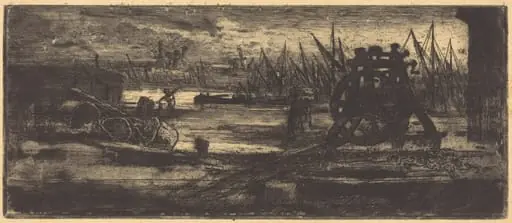 Un Vieux Chantier à Rochester (The Old Dock-yard at Rochester), by Félix-Hilaire Buhot