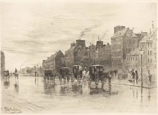 Une Matinée d'Hiver au Quai de l'Hôtel-Dieu (Winter Morning on the Quai de l'Hôtel-Dieu), by Félix-Hilaire Buhot