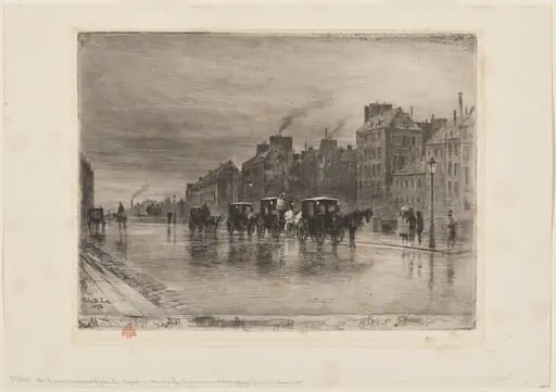 Une Matinée d'Hiver au Quai de l'Hôtel-Dieu (Winter Morning on the Quai de l'Hôtel-Dieu), by Félix-Hilaire Buhot