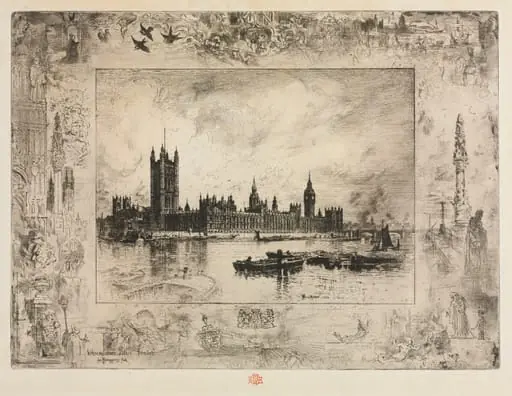Westminster Place, by Félix-Hilaire Buhot