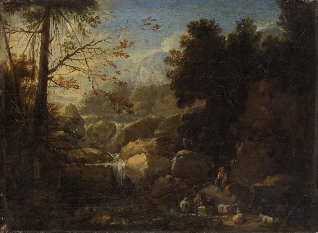 Landschaft mit Gebirgsbach, by Felix Meyer, unspecified, 1705