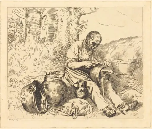 The Tinker (Le retameur), by Felix Régamey