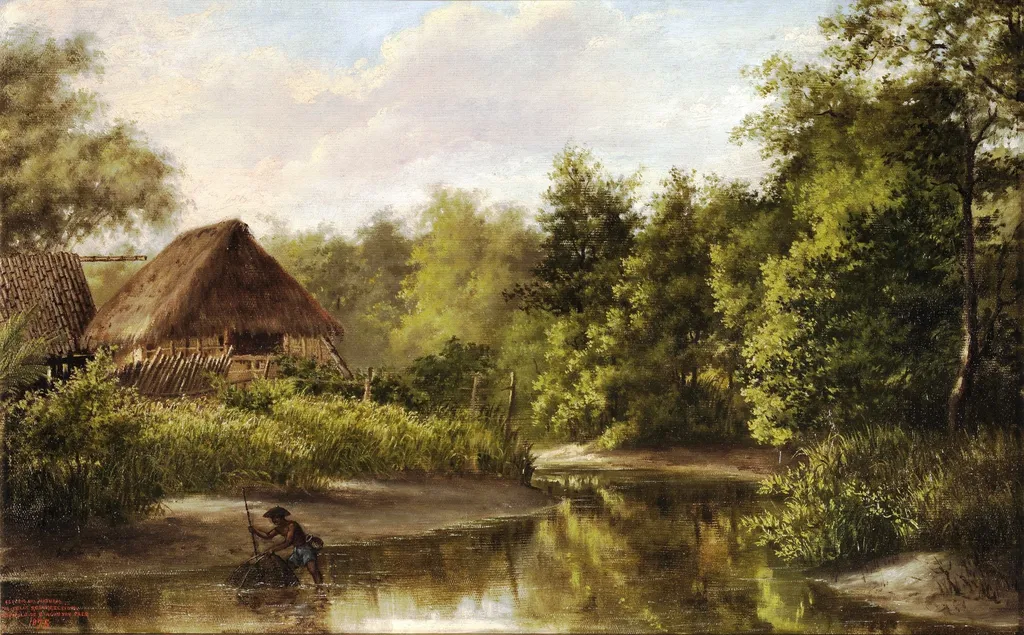 Paisaje, by Félix Resurrección Hidalgo, oil, 1875