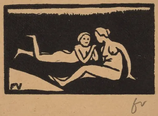 Bathers on the Grass (Baigneuses étendues sur l'herbe), by Félix Vallotton