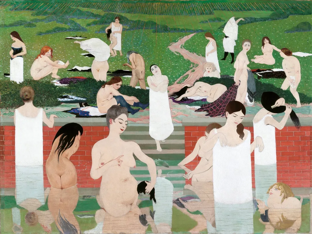Bathing on a Summer Evening, by Félix Vallotton, oil, 1897