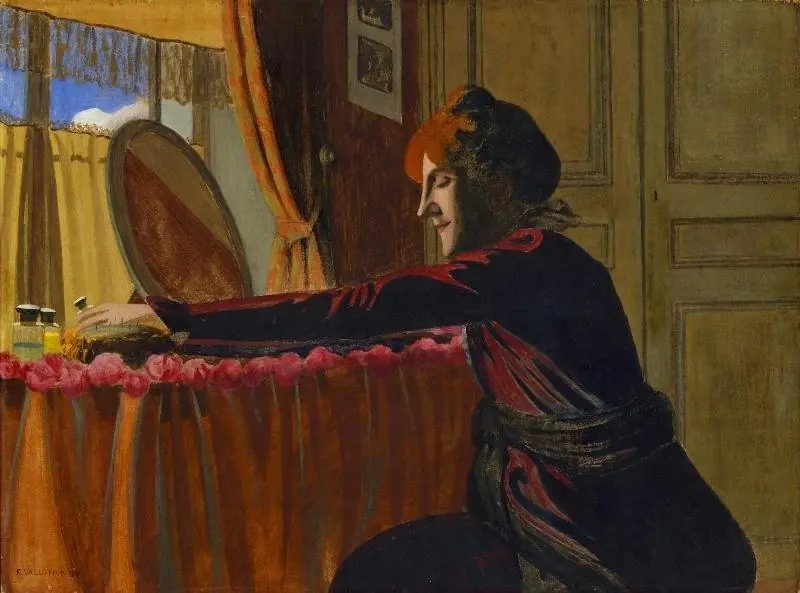 Gabrielle Vallotton à sa table de toilette, by Félix Vallotton