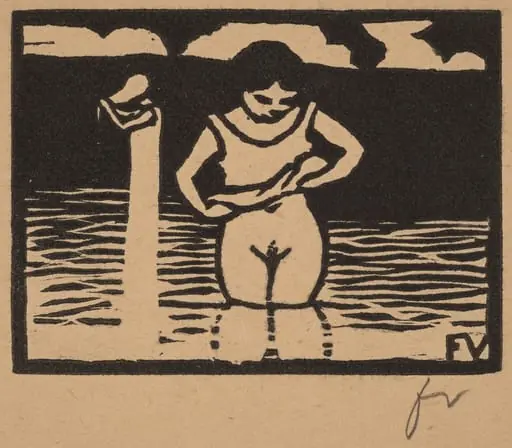 Girl Lifting Her Chemise (Fillette enlevant sa chemise), by Félix Vallotton